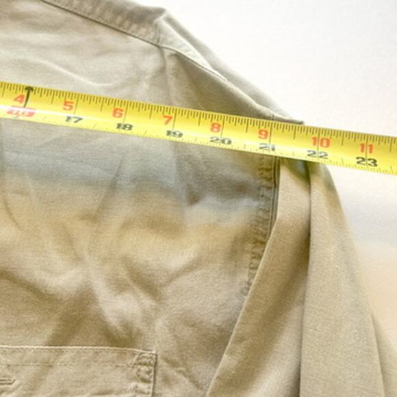 Columbia Men's Long Sleeve Button Up Tan Gray 100 Cotton VTG XL - Picture 8 of 10